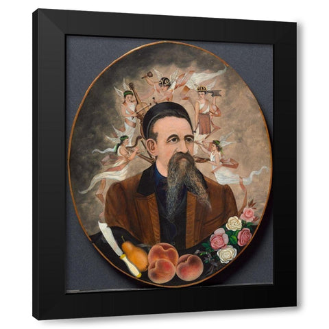 Self Portrait with Five Muses Black Modern Wood Framed Art Print with Double Matting by Church, Henry