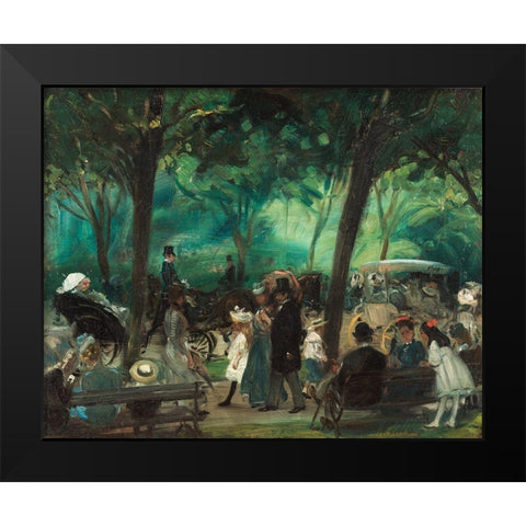 The Drive Central Park Black Modern Wood Framed Art Print by Glackens, William