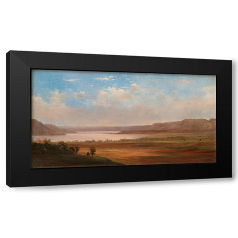 View of Lake Pepin Minnesota Black Modern Wood Framed Art Print with Double Matting by Duncanson, Robert S.