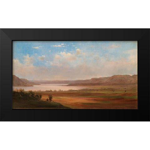 View of Lake Pepin Minnesota Black Modern Wood Framed Art Print by Duncanson, Robert S.