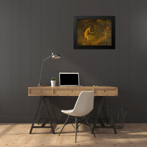 The Devil and Tom Walker Black Modern Wood Framed Art Print by Quidor, John