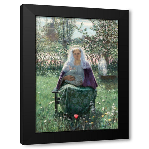 The Blessed Mother Black Modern Wood Framed Art Print by Hitchcock, George
