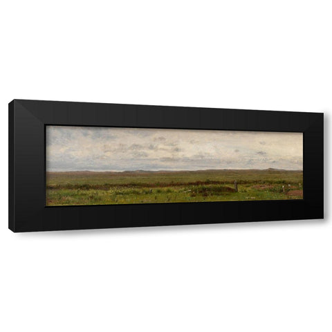 Graves of Travellers Fort Kearny Nebraska Black Modern Wood Framed Art Print with Double Matting by Whittredge, Worthington