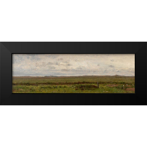 Graves of Travellers Fort Kearny Nebraska Black Modern Wood Framed Art Print by Whittredge, Worthington