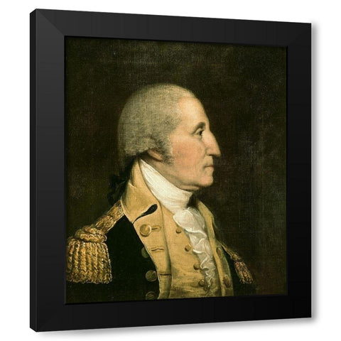George Washington Black Modern Wood Framed Art Print by America 18th century