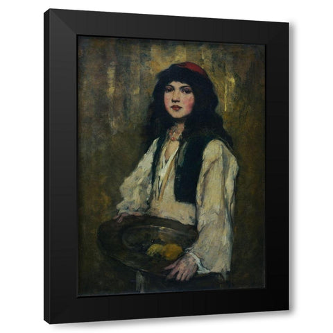 The Venetian Girl Black Modern Wood Framed Art Print by Duveneck, Frank