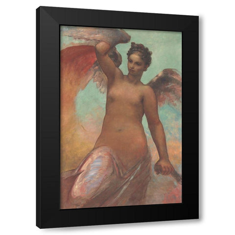 Winged Fortune Black Modern Wood Framed Art Print by Hunt, William Morris