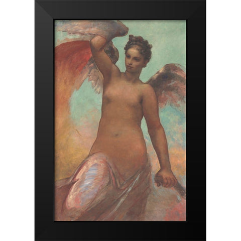 Winged Fortune Black Modern Wood Framed Art Print by Hunt, William Morris