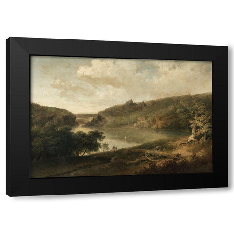 View of a Lake Black Modern Wood Framed Art Print by Doughty, Thomas