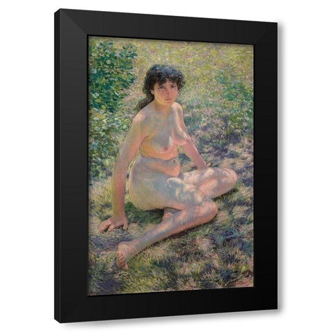 July Black Modern Wood Framed Art Print by Bacher, Otto H.