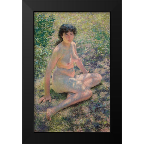 July Black Modern Wood Framed Art Print by Bacher, Otto H.