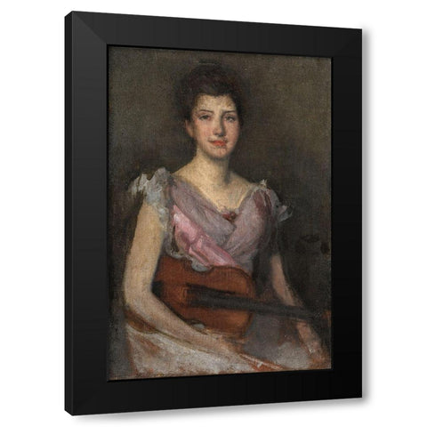 The Violin Player Black Modern Wood Framed Art Print by Whistler, James McNeill