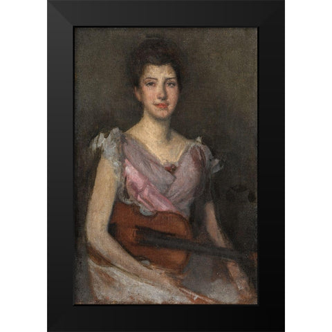 The Violin Player Black Modern Wood Framed Art Print by Whistler, James McNeill