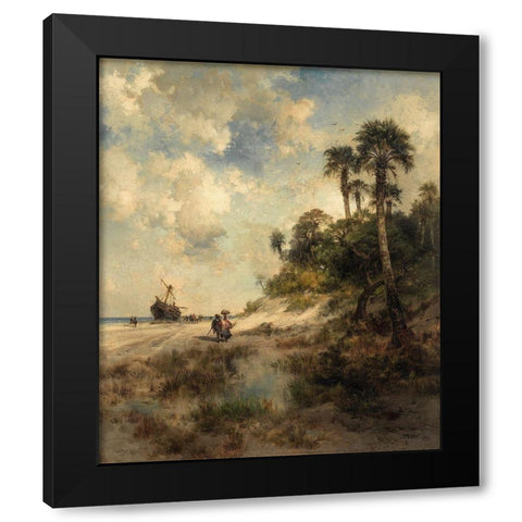 Fort George Island Florida Black Modern Wood Framed Art Print with Double Matting by Moran, Thomas