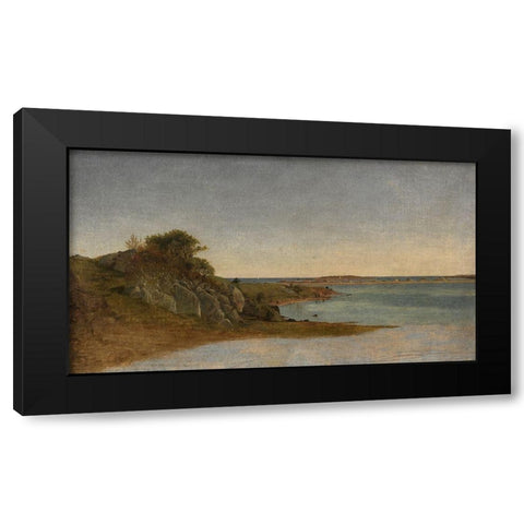 View near Newport Black Modern Wood Framed Art Print with Double Matting by Kensett, John Frederick