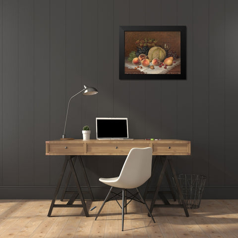 Still Life with Cantaloupe Black Modern Wood Framed Art Print by Brown, William Mason