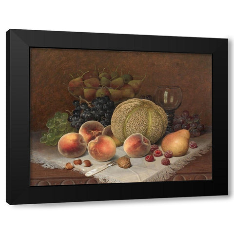 Still Life with Cantaloupe Black Modern Wood Framed Art Print by Brown, William Mason