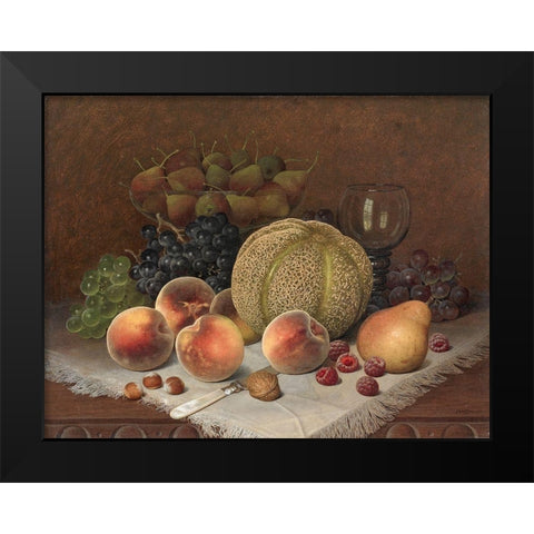 Still Life with Cantaloupe Black Modern Wood Framed Art Print by Brown, William Mason