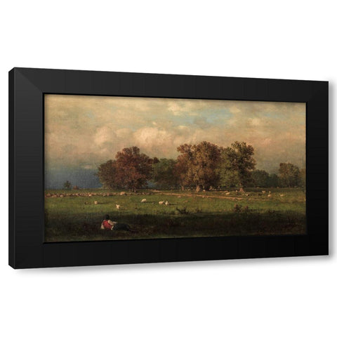 Durham Connecticut Black Modern Wood Framed Art Print with Double Matting by Inness, George