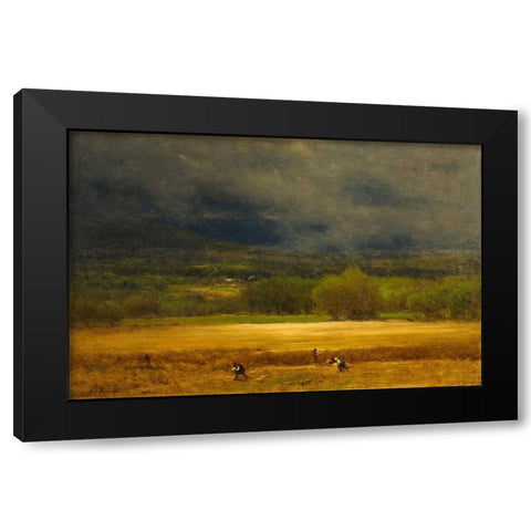 The Wheat Field Black Modern Wood Framed Art Print by Inness, George