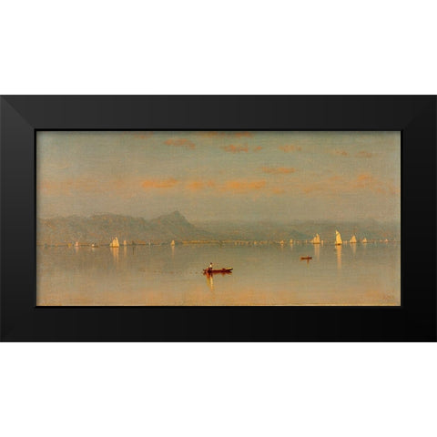 Haverstraw Bay Black Modern Wood Framed Art Print by Gifford, Sanford Robinson