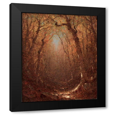 Autumn a Wood Path Black Modern Wood Framed Art Print with Double Matting by Gifford, Sanford Robinson