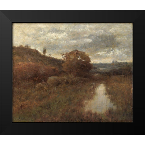 Autumn Landscape and Pool Black Modern Wood Framed Art Print by Wyant, Alexander H.