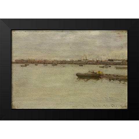 Seascape Black Modern Wood Framed Art Print by Ranger, Henry Ward