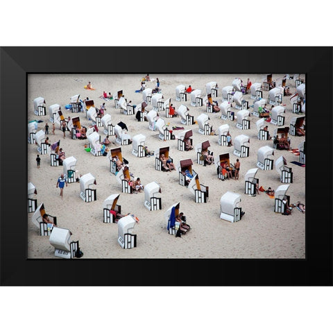 L Alveare Black Modern Wood Framed Art Print by Latta, Massimo Della