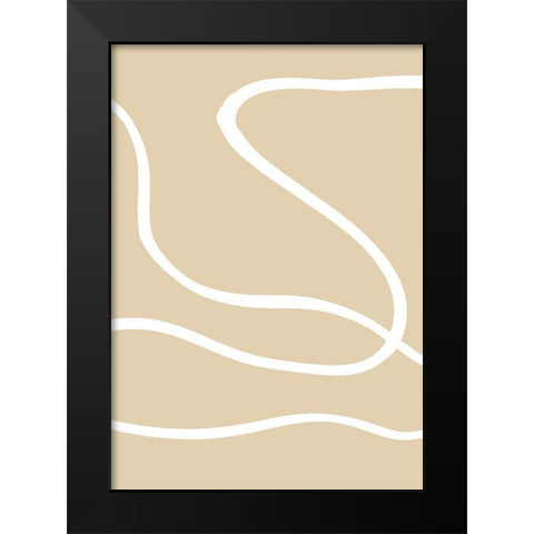 Beige Lines 01 Black Modern Wood Framed Art Print by Uppsala Studio