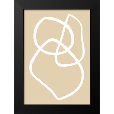 Beige Lines 03 Black Modern Wood Framed Art Print by Uppsala Studio