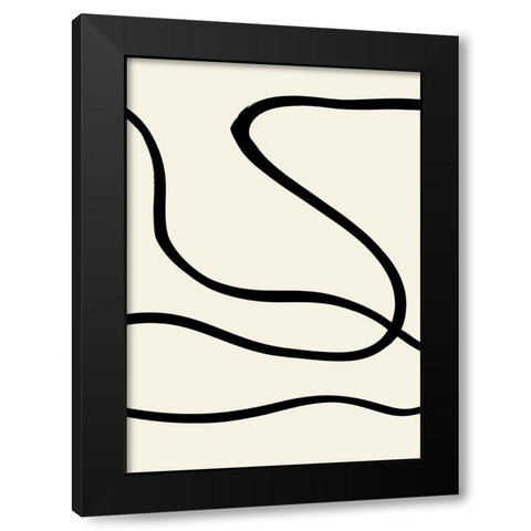 Black Lines 01 Black Modern Wood Framed Art Print by Uppsala Studio