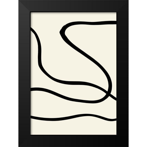 Black Lines 01 Black Modern Wood Framed Art Print by Uppsala Studio