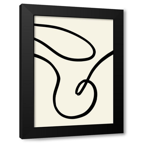 Black Lines 02 Black Modern Wood Framed Art Print by Uppsala Studio