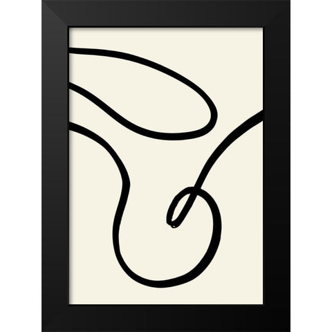 Black Lines 02 Black Modern Wood Framed Art Print by Uppsala Studio