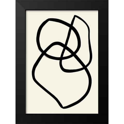 Black Lines 03 Black Modern Wood Framed Art Print by Uppsala Studio