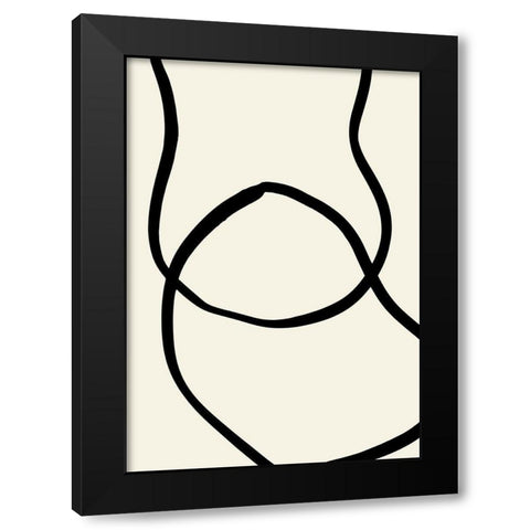 Black Lines 04 Black Modern Wood Framed Art Print with Double Matting by Uppsala Studio