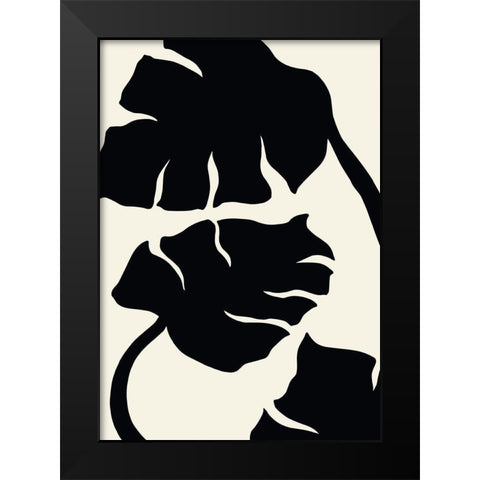 Monstera Black Black Modern Wood Framed Art Print by Uppsala Studio