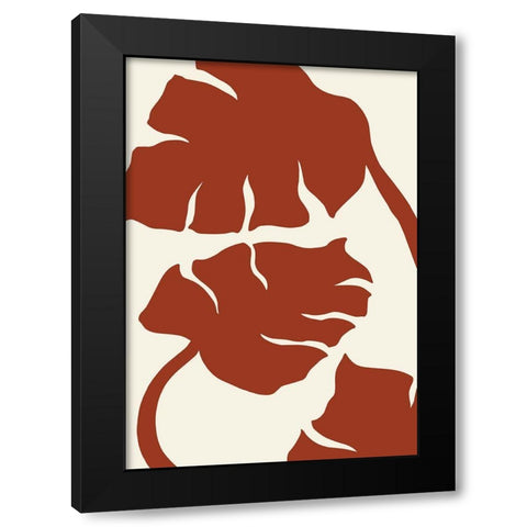 Monstera Brown Black Modern Wood Framed Art Print by Uppsala Studio