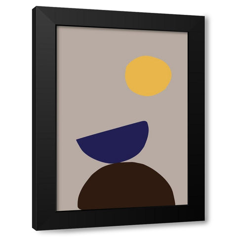 Organic Shapes 07 Black Modern Wood Framed Art Print by Uppsala Studio