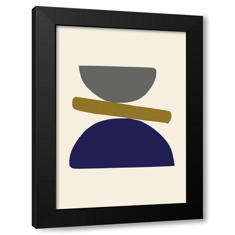 Organic Shapes 08 Black Modern Wood Framed Art Print with Double Matting by Uppsala Studio