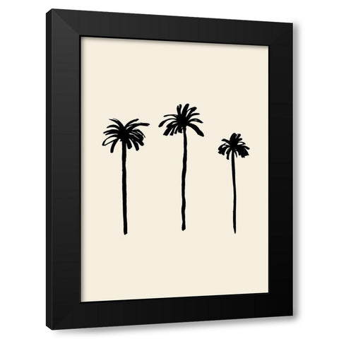 Palm Trees Black Modern Wood Framed Art Print with Double Matting by Uppsala Studio