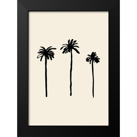 Palm Trees Black Modern Wood Framed Art Print by Uppsala Studio