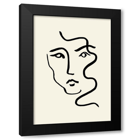 Portrait 01 Black Modern Wood Framed Art Print by Uppsala Studio
