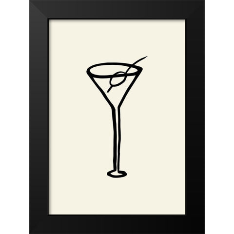 Shaken-Not Stirred Black Modern Wood Framed Art Print by Uppsala Studio