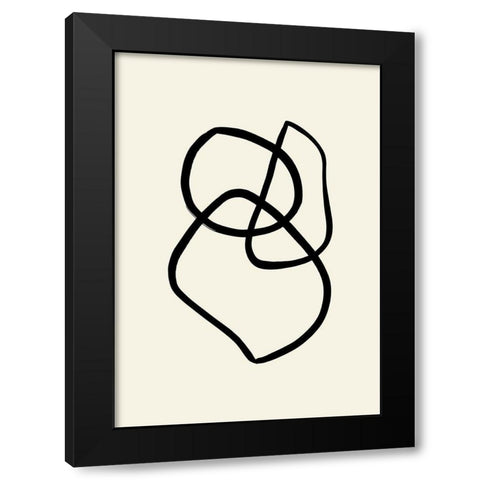 Shape 01 Black Modern Wood Framed Art Print with Double Matting by Uppsala Studio