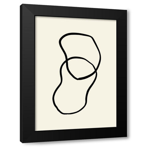 Shape 02 Black Modern Wood Framed Art Print by Uppsala Studio