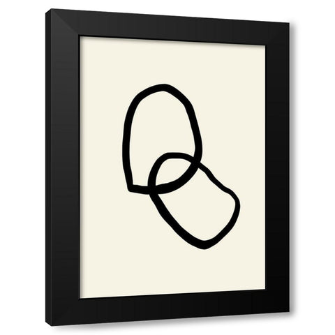 Shape 03 Black Modern Wood Framed Art Print by Uppsala Studio