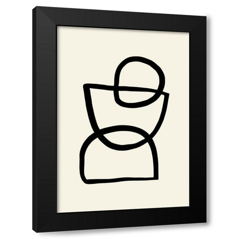 Shape 04 Black Modern Wood Framed Art Print with Double Matting by Uppsala Studio