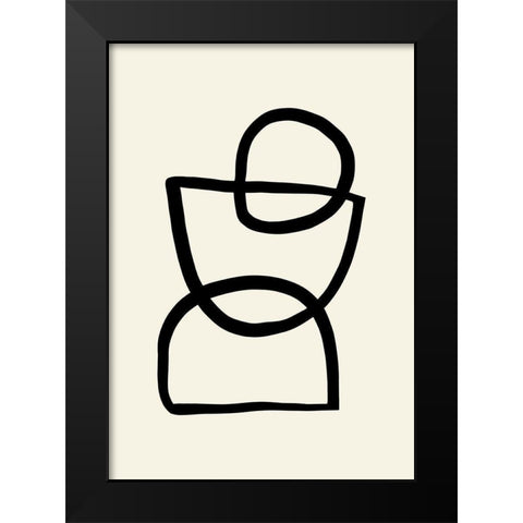 Shape 04 Black Modern Wood Framed Art Print by Uppsala Studio
